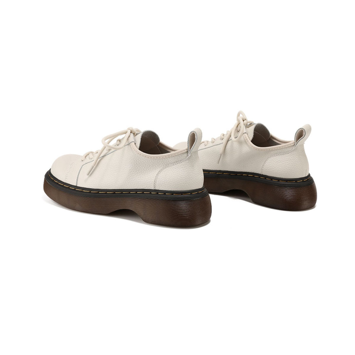 Casual Leather Platform Lace Up Shoes-3