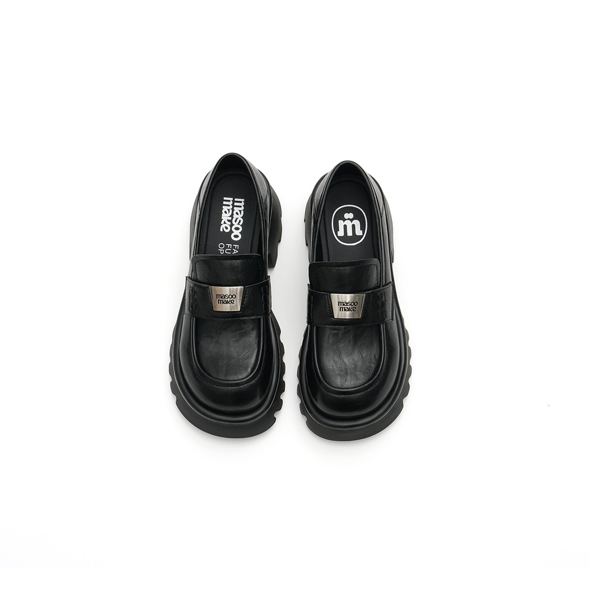 Chunky Heel Platform Loafers-4