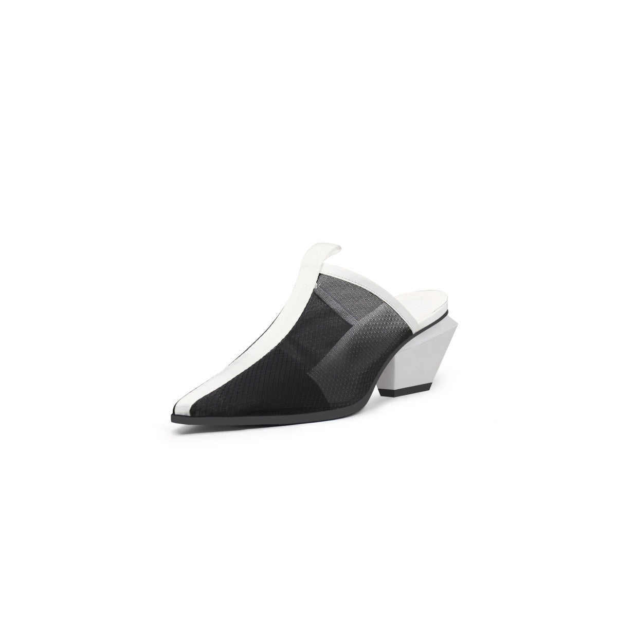 Duotone Mesh Leather Mules-1