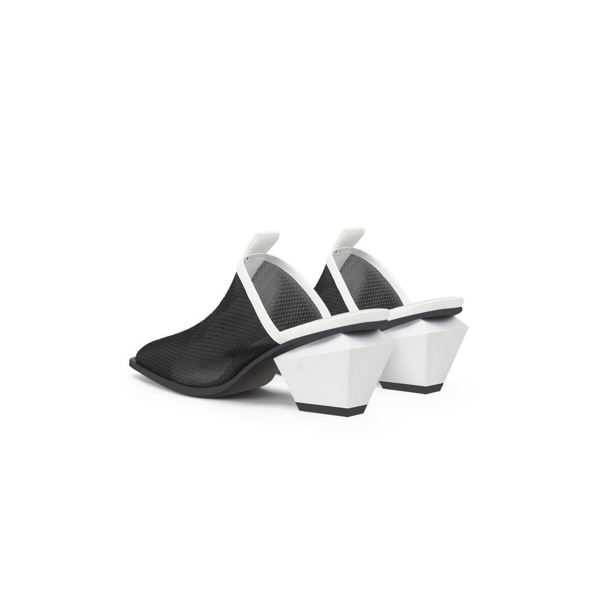 Duotone Mesh Leather Mules-3