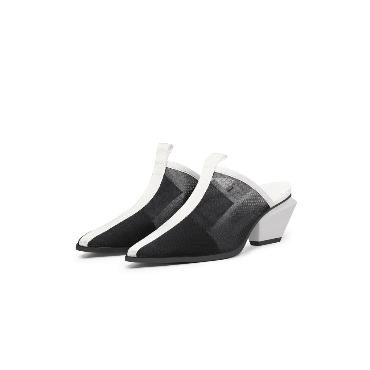 Duotone Mesh Leather Mules-4
