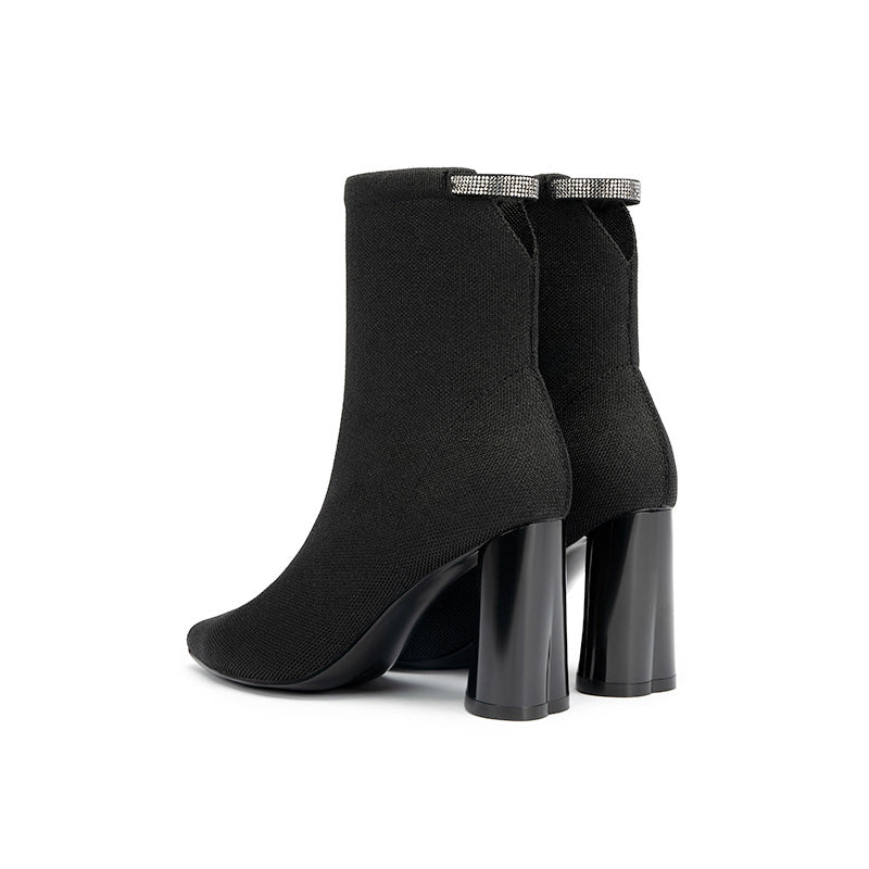 Elegant Pointed Toe Block Heel Ankle Boots-2