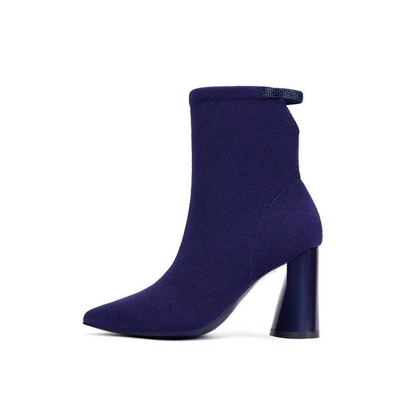 Elegant Pointed Toe Block Heel Ankle Boots-6