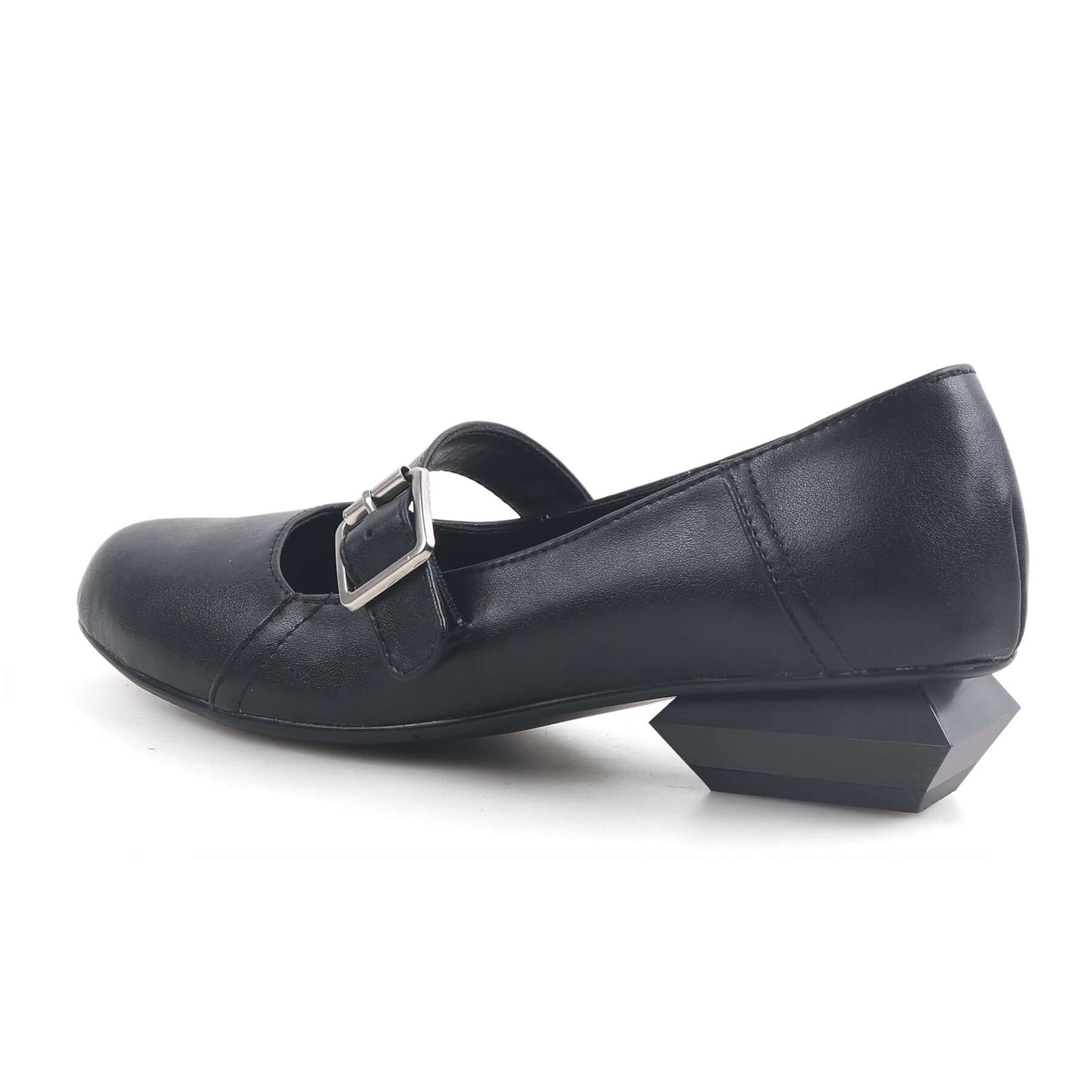 Casual Fringed Black Leather Mary Jane Shoes-3