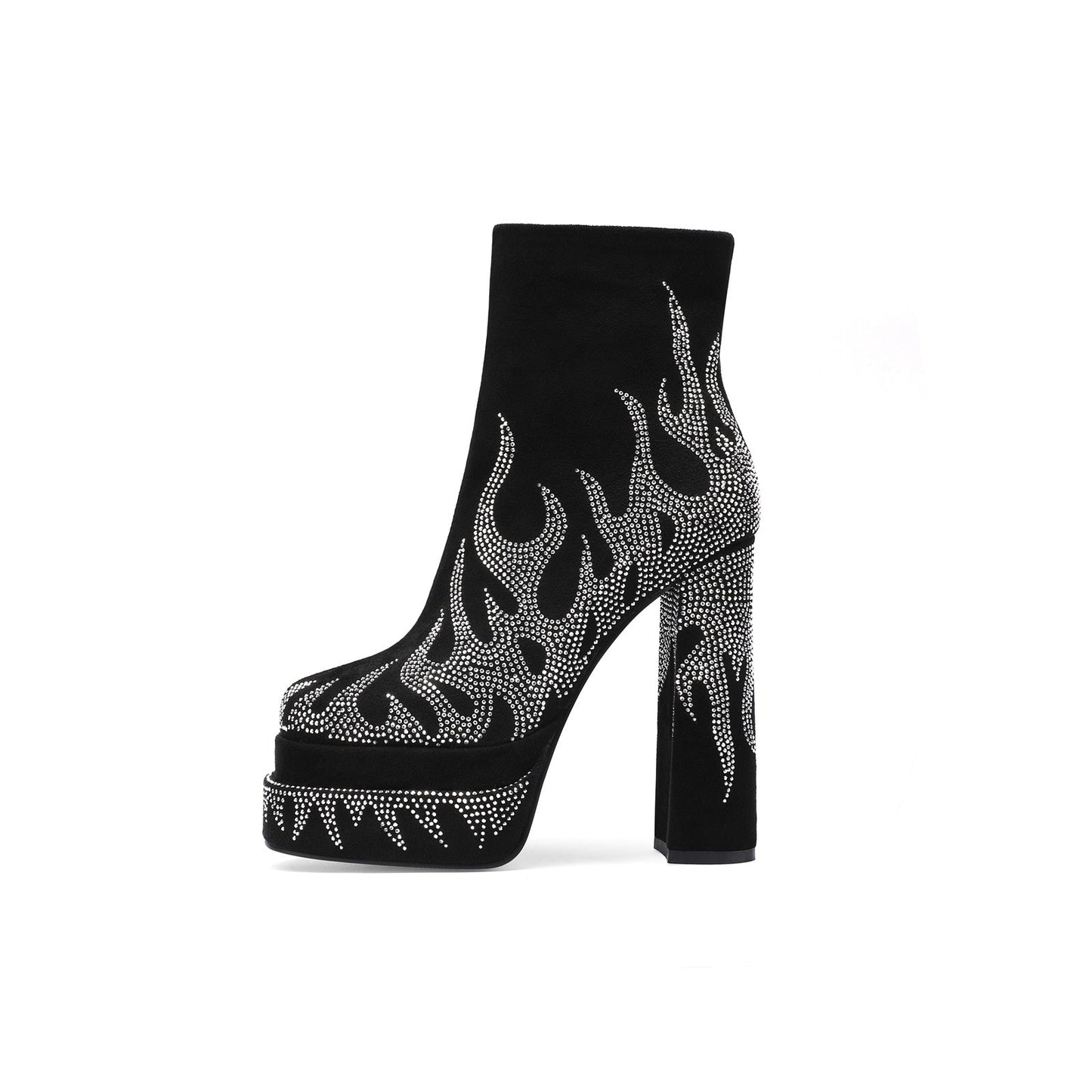 Hot Flames Platform Ankle Boots-2