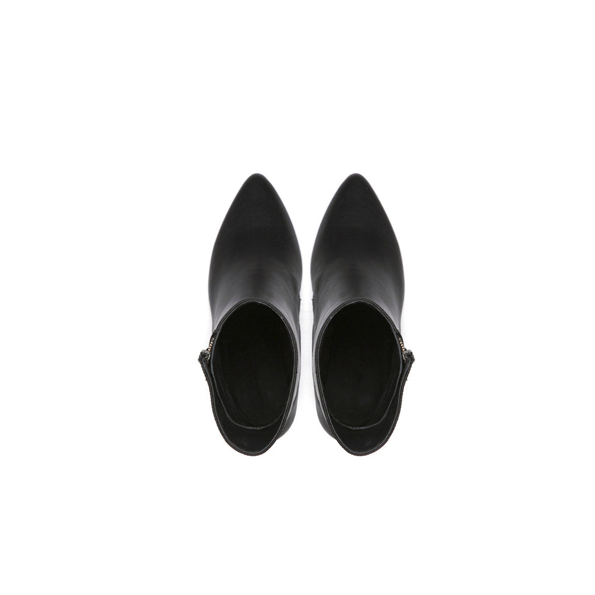 Leather Ankle Boots with Slanted Zipper-3