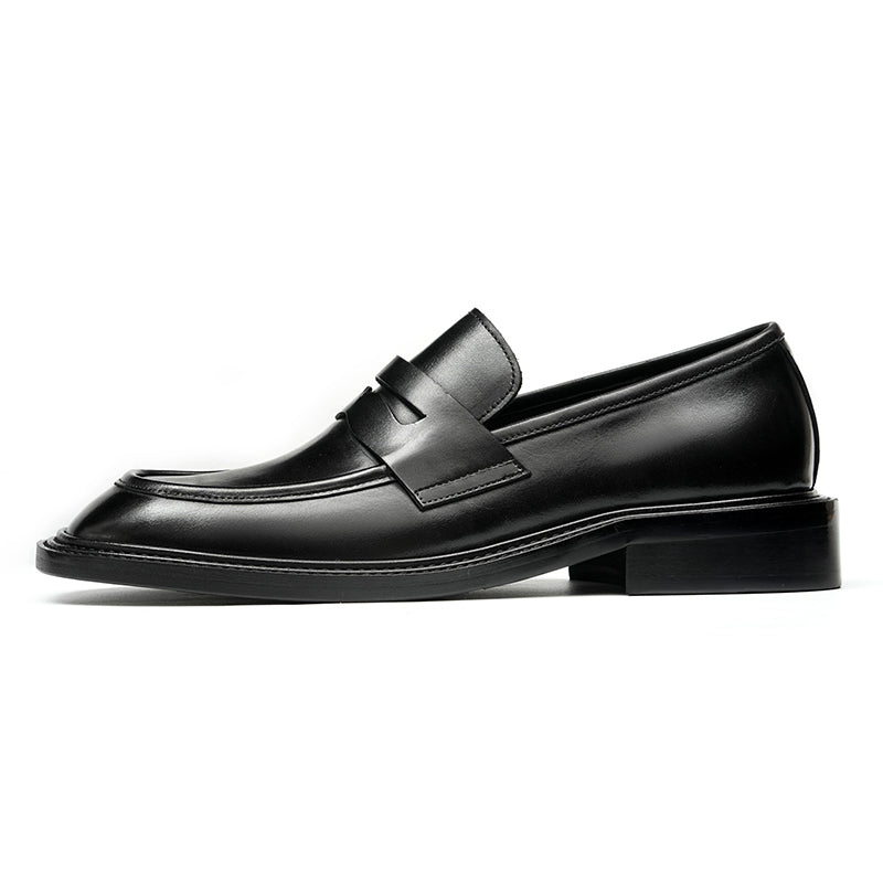 Men’s Calfskin Gradient Leather Loafers with Bold Reinforced Straps-0