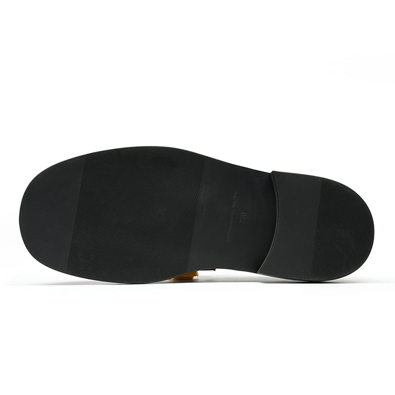 Men’s Calfskin Gradient Leather Loafers with Bold Reinforced Straps-1