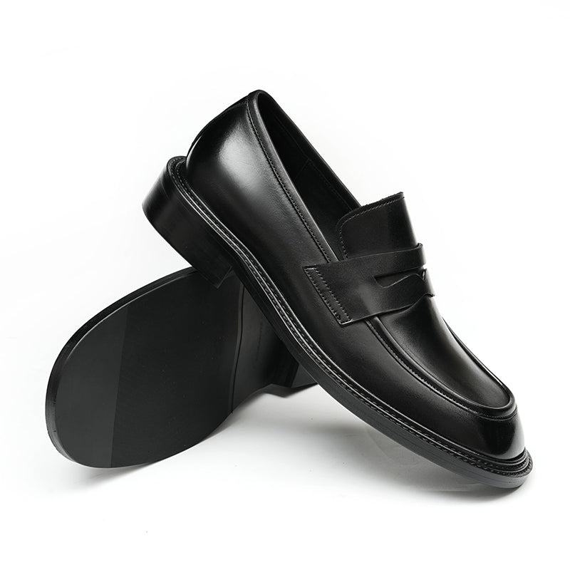 Men’s Calfskin Gradient Leather Loafers with Bold Reinforced Straps-4