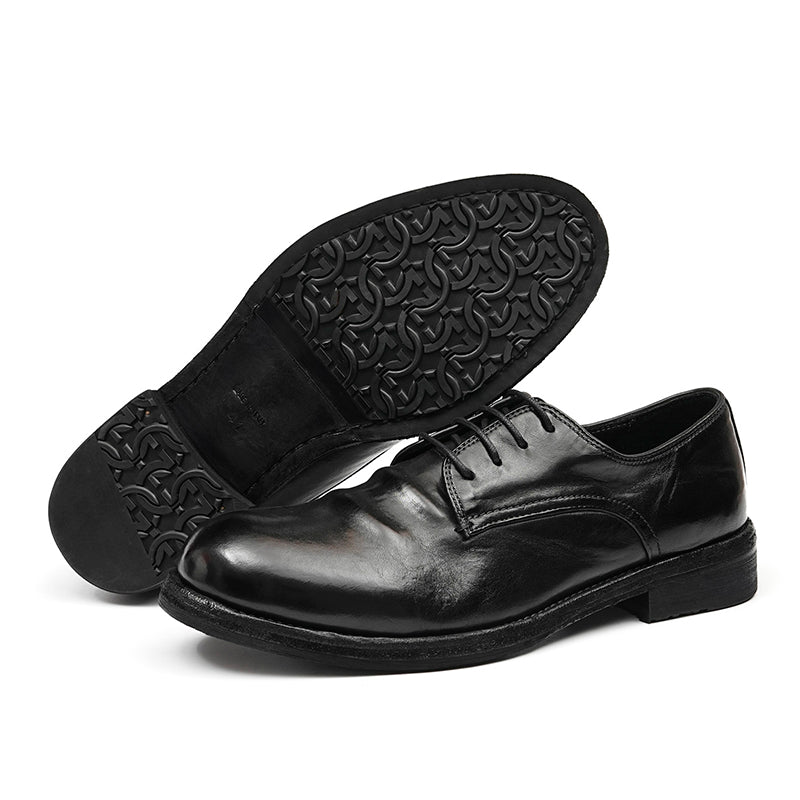 Men’s Classic Derby Shoes with Handcrafted Patina Finish-1