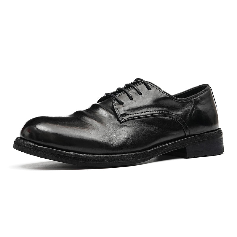 Men’s Classic Derby Shoes with Handcrafted Patina Finish-4