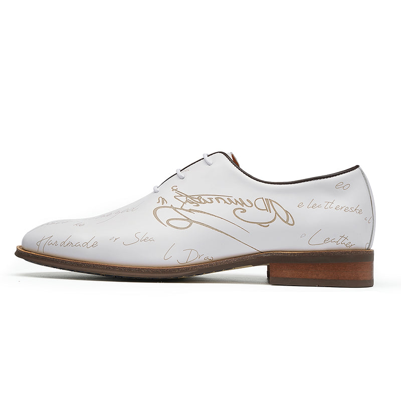 Men’s Script-Engraved Lace up Oxford Dress Shoes-6