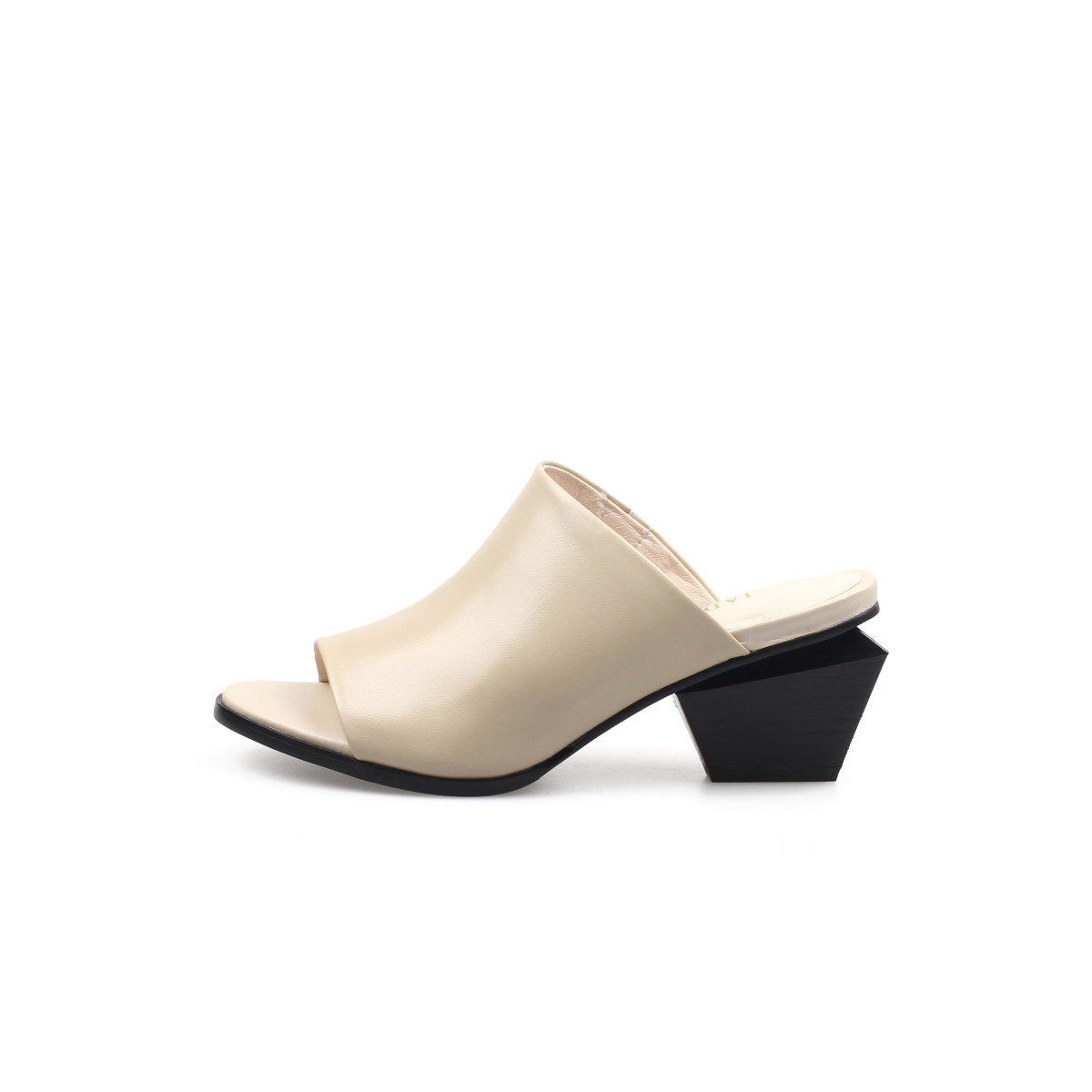 Open Toe Mules with Trapezoidal Heels-0