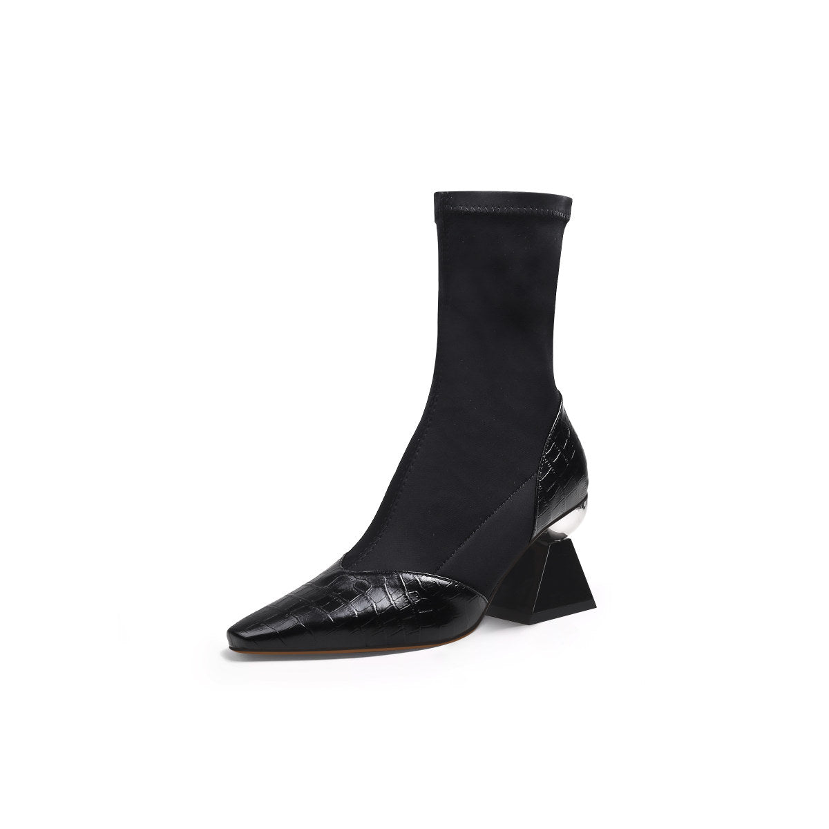 Pointed Toe Glam Ankle Boots-1