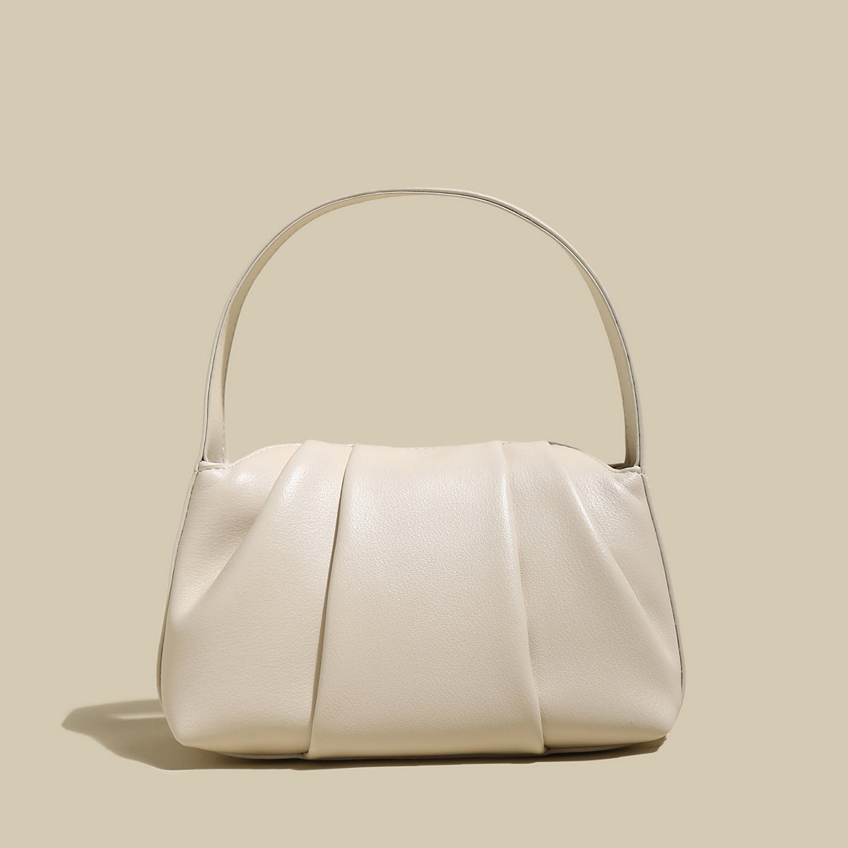 Ruched Leather Handbag-3
