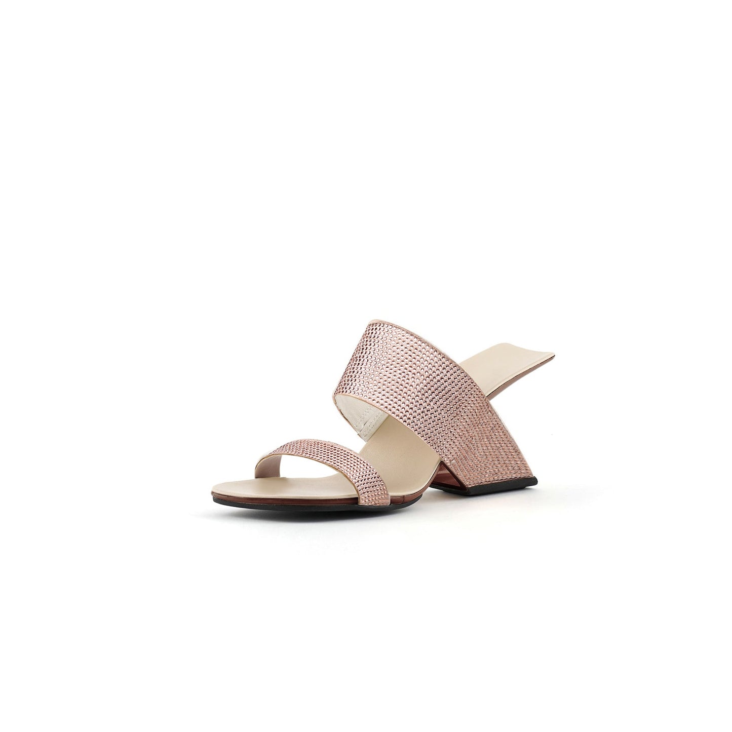 Sparkly Gem-Embellished Hollow Mules-1