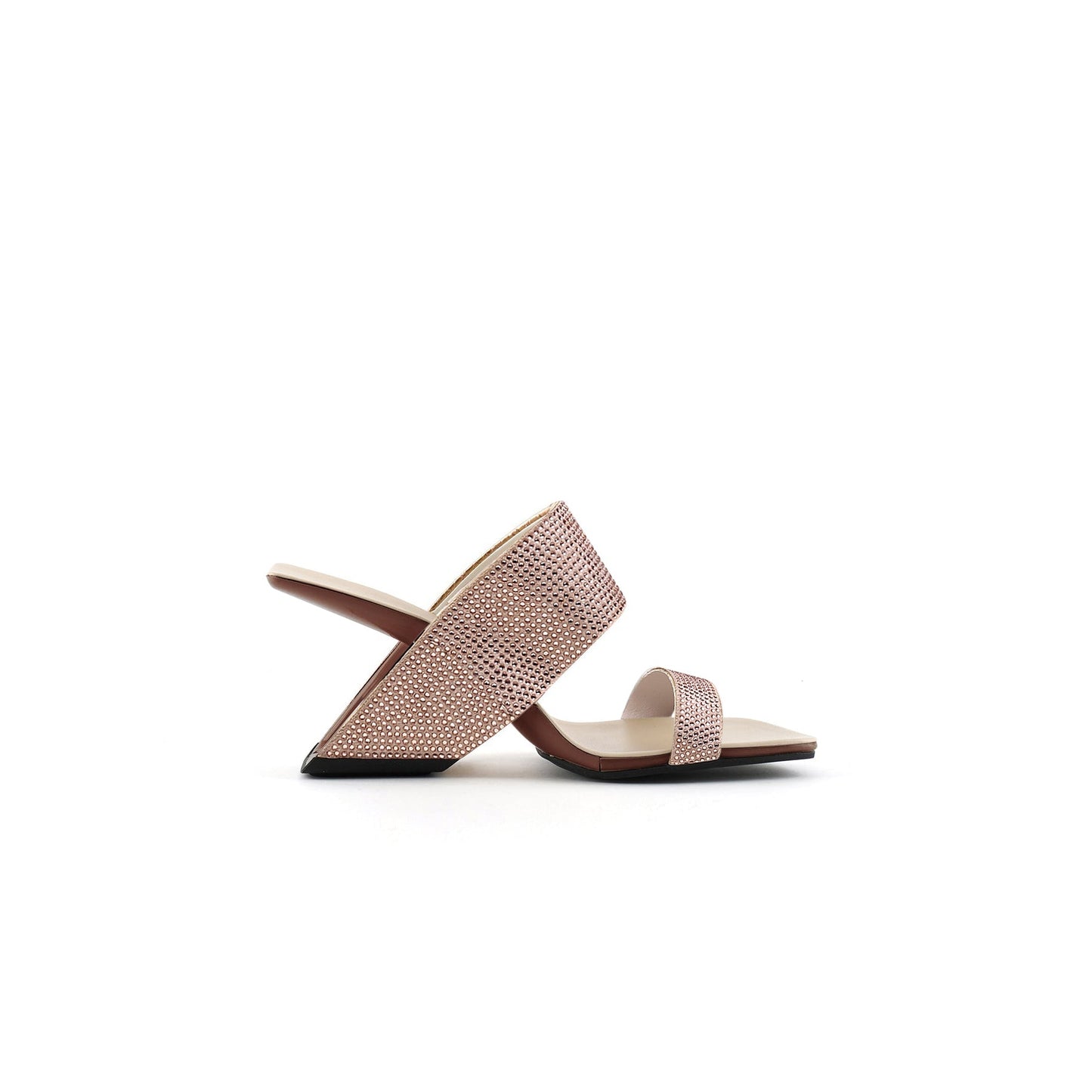 Sparkly Gem-Embellished Hollow Mules-2