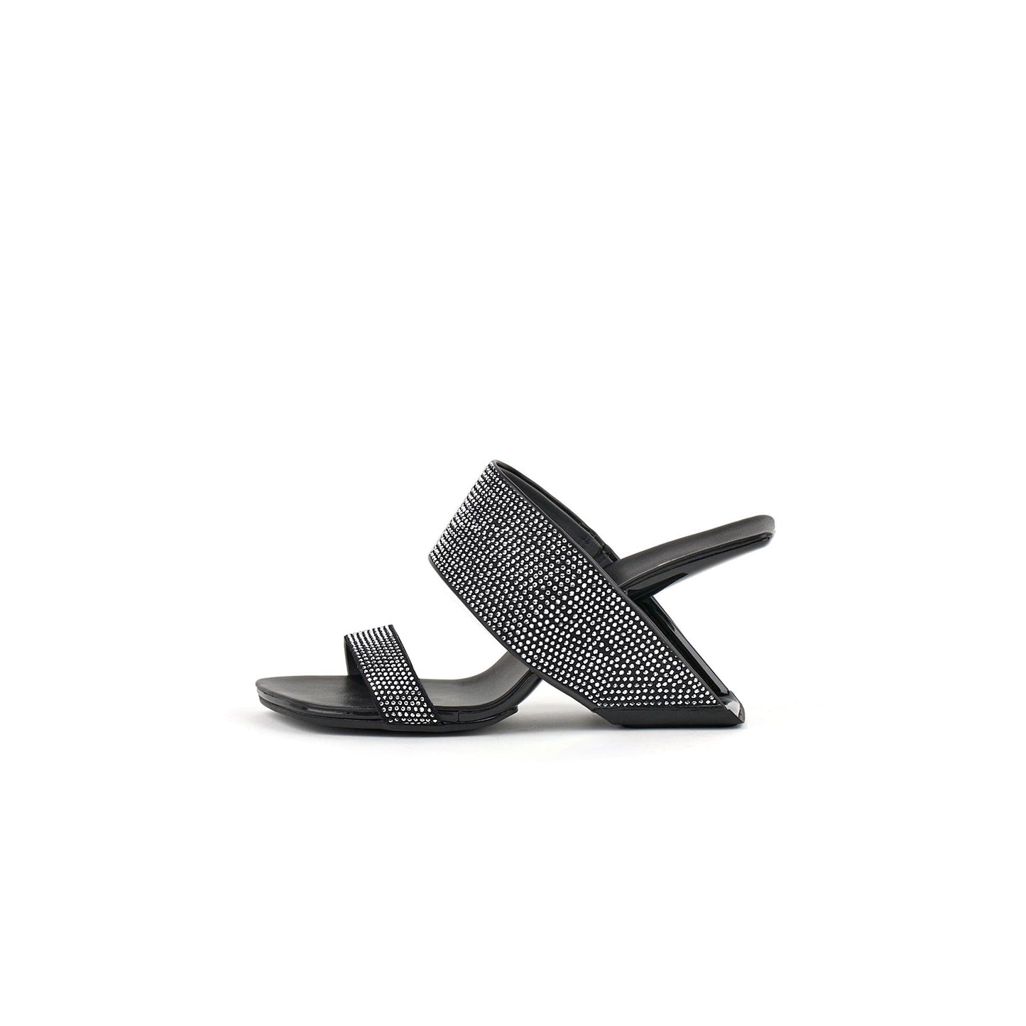 Sparkly Gem-Embellished Hollow Mules-5