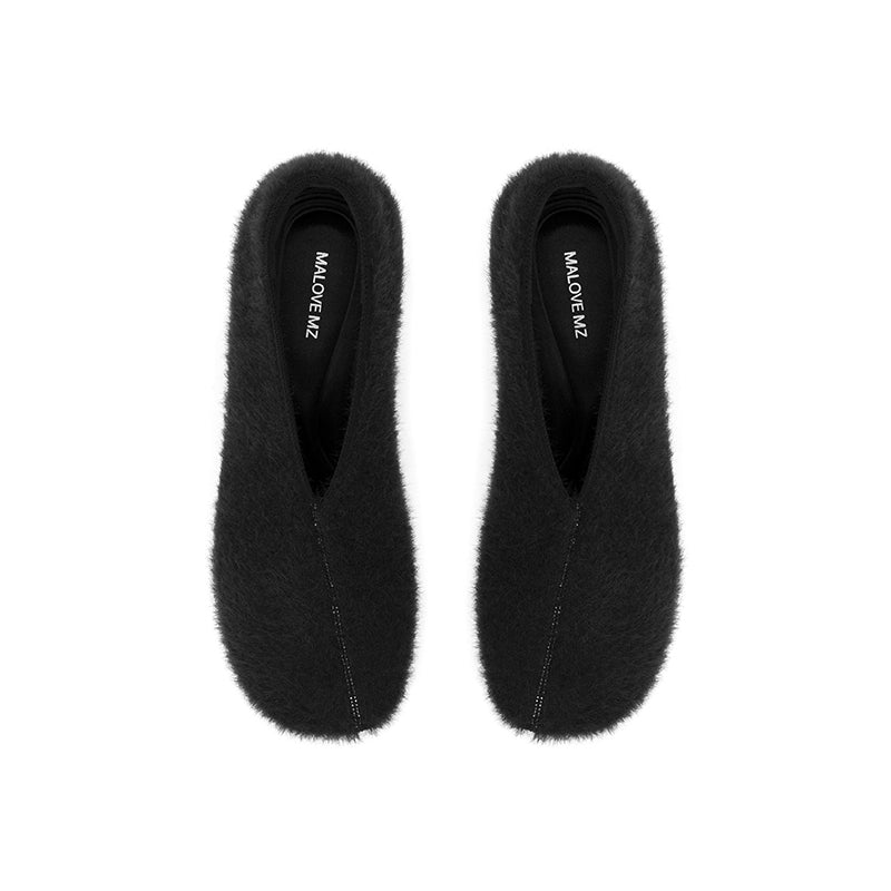 Versatile Round Toe Block Heel Fuzzy Pumps-3