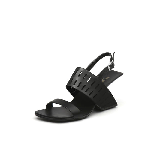 Abstract Double Strap Slingback Sandals-1