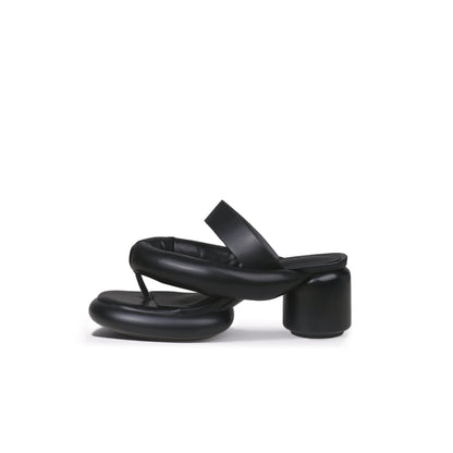 Abstract Padded Strap Block Heels-0