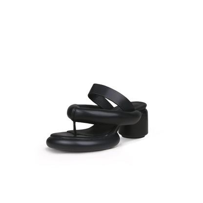 Abstract Padded Strap Block Heels-1