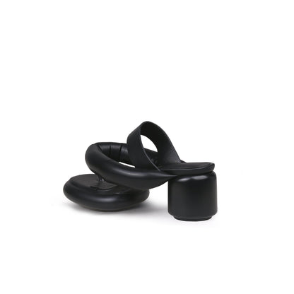 Abstract Padded Strap Block Heels-3