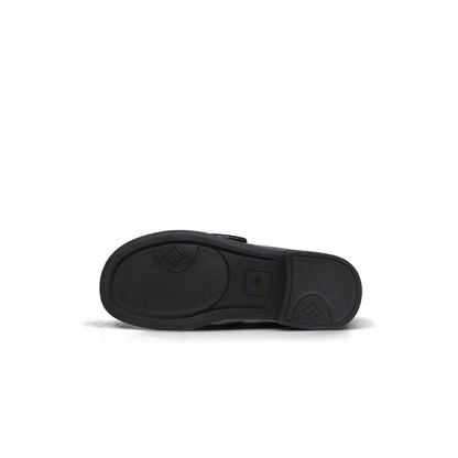 Black Fur-Lined Leather Loafers-2