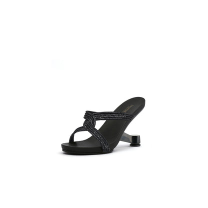 Braided Bling Strap Mules-1