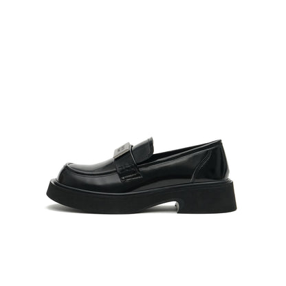 British Style Glossy Leather Loafers-0