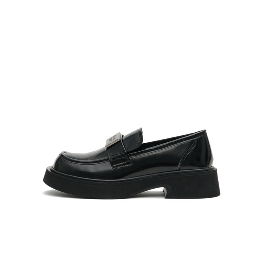 British Style Glossy Leather Loafers-0