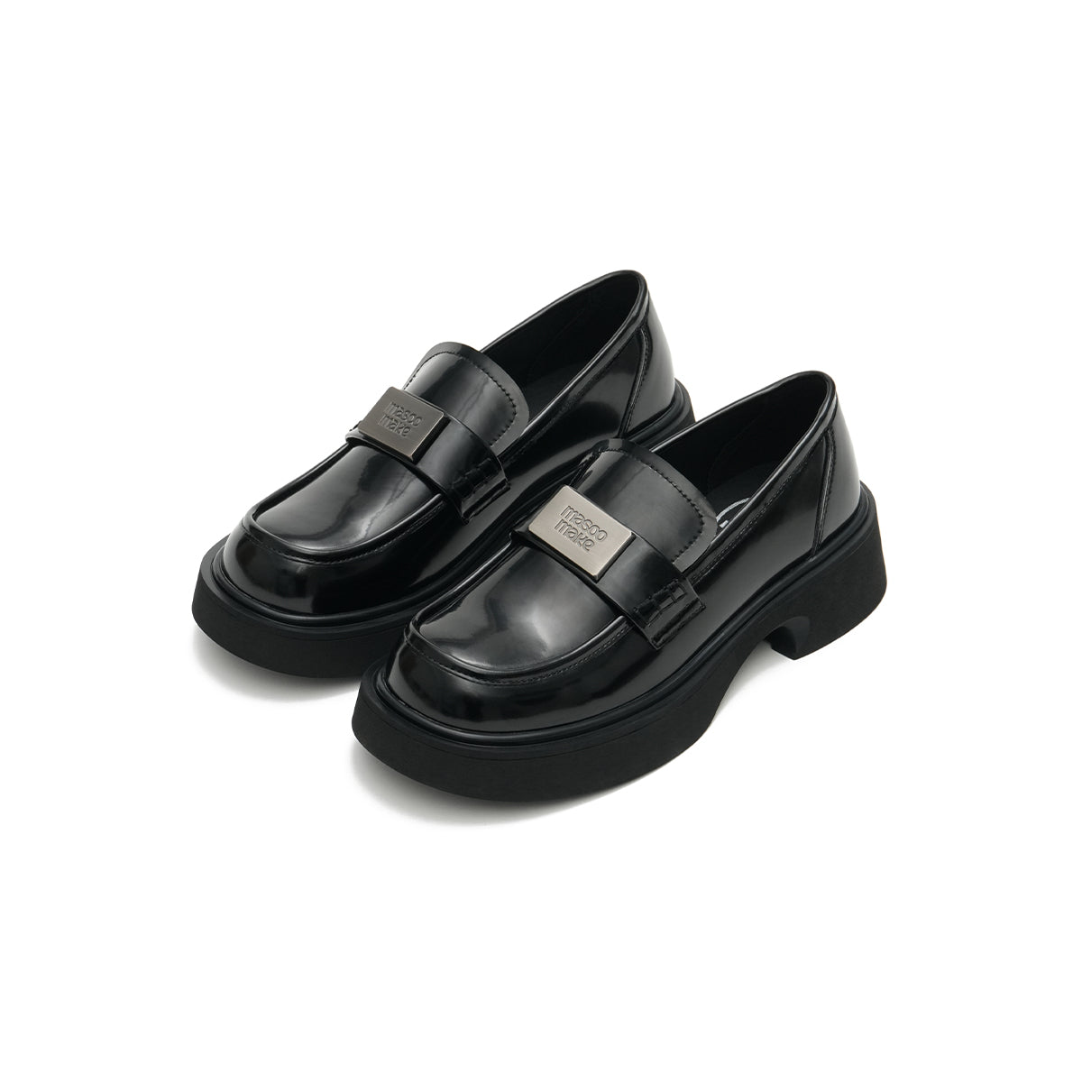 British Style Glossy Leather Loafers-1