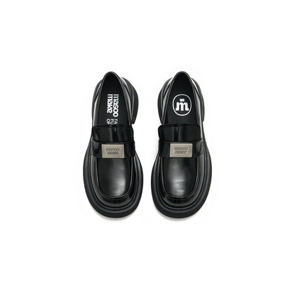 British Style Glossy Leather Loafers-4