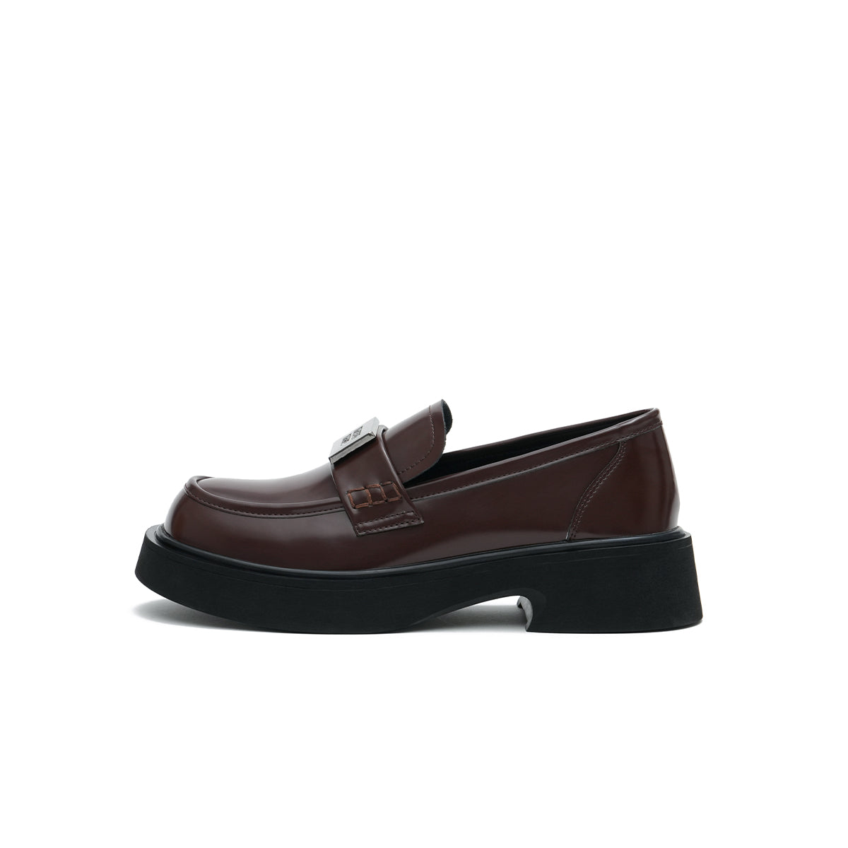 British Style Glossy Leather Loafers-5