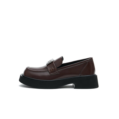British Style Glossy Leather Loafers-5