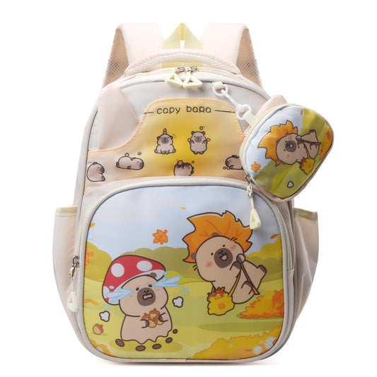 Calm Capybara Kids School Backpack-0