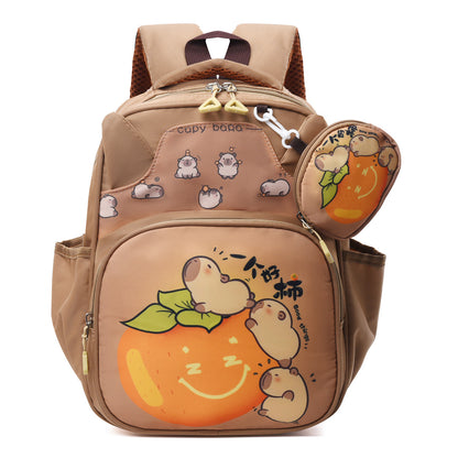 Calm Capybara Kids School Backpack-1