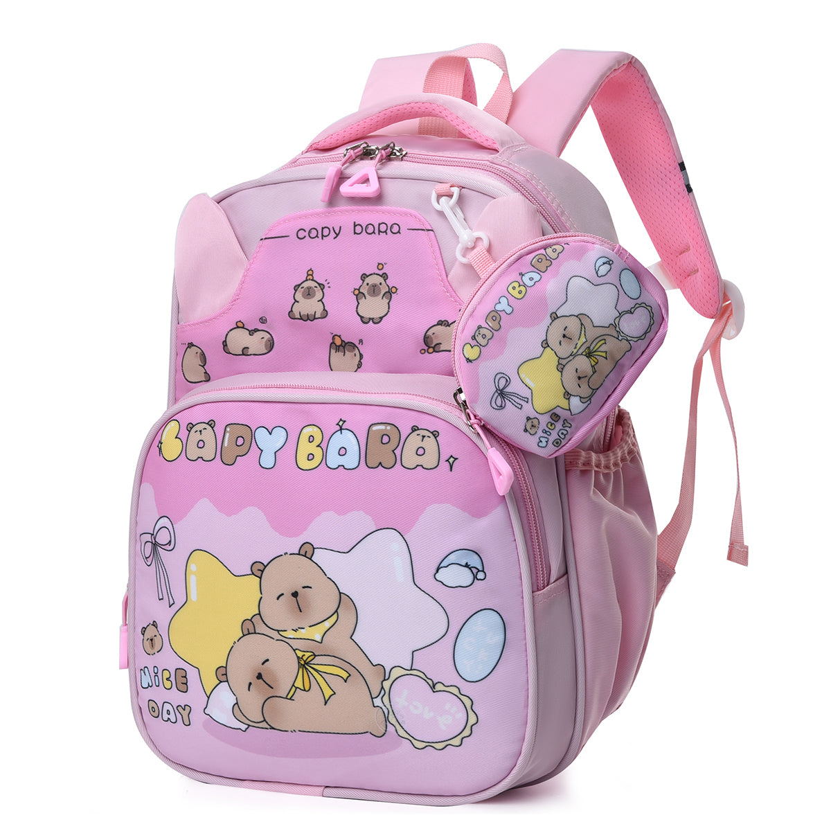 Calm Capybara Kids School Backpack-3