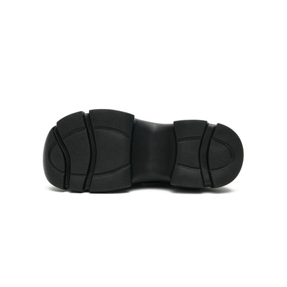 Chunky Heel Platform Lace-Up Leather Shoes-3