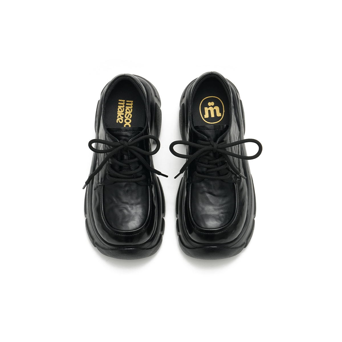 Chunky Heel Platform Lace-Up Leather Shoes-4