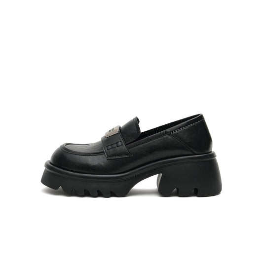 Chunky Heel Platform Loafers-0