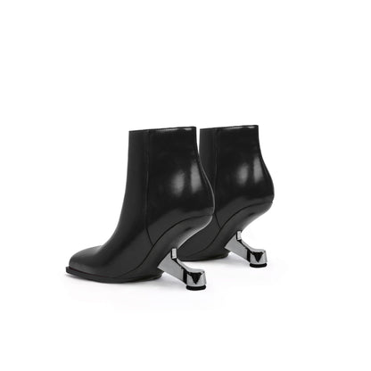Classic Autumn Leather Ankle Boots-4