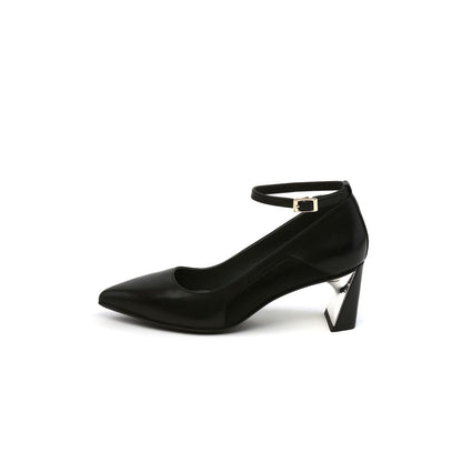 Classic Pointed Toe Ankle Strap Parisienne Pumps-5