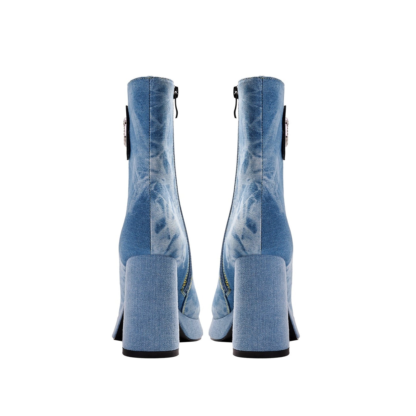 Comfortable Side Zip Denim Ankle Boots-4