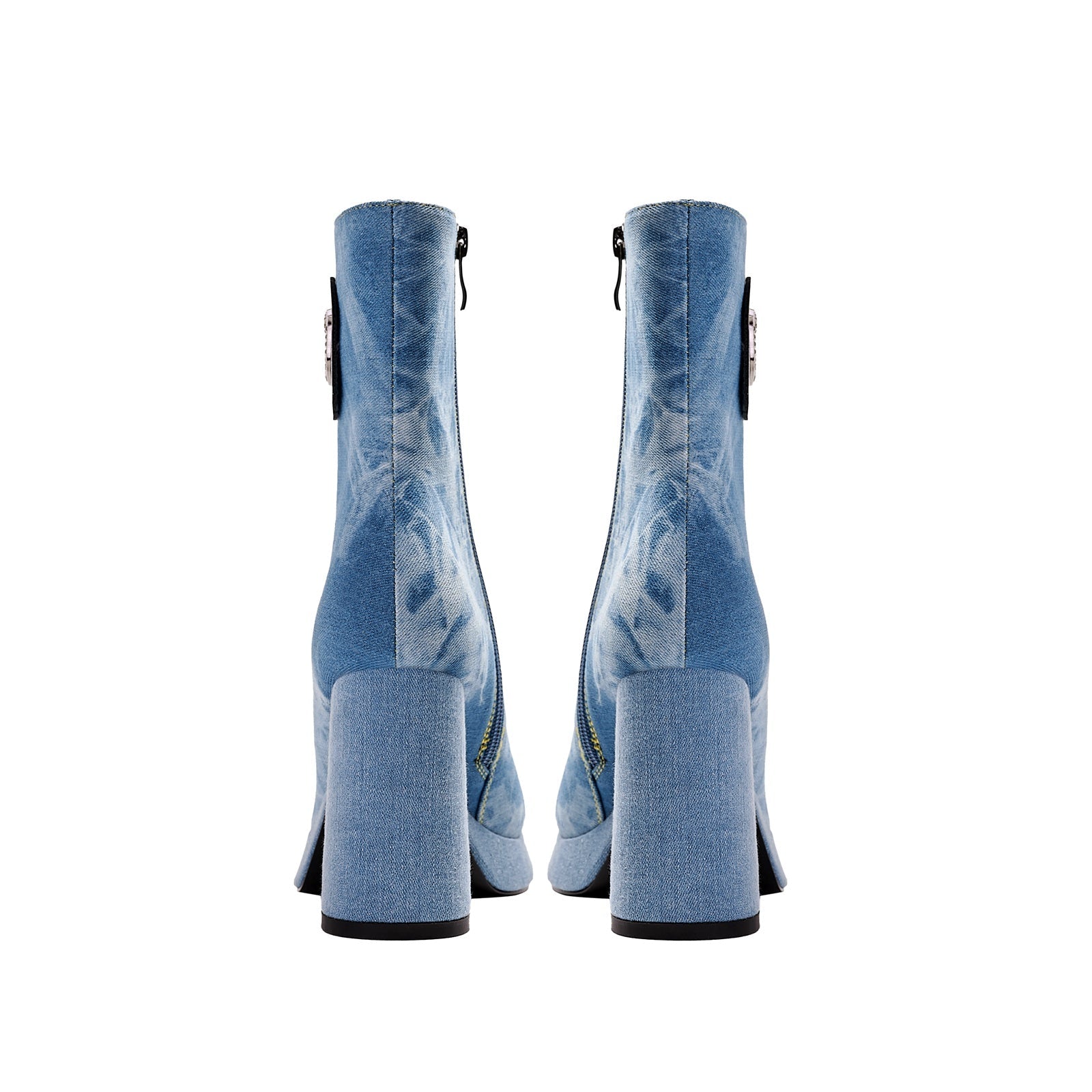 Comfortable Side Zip Denim Ankle Boots-4