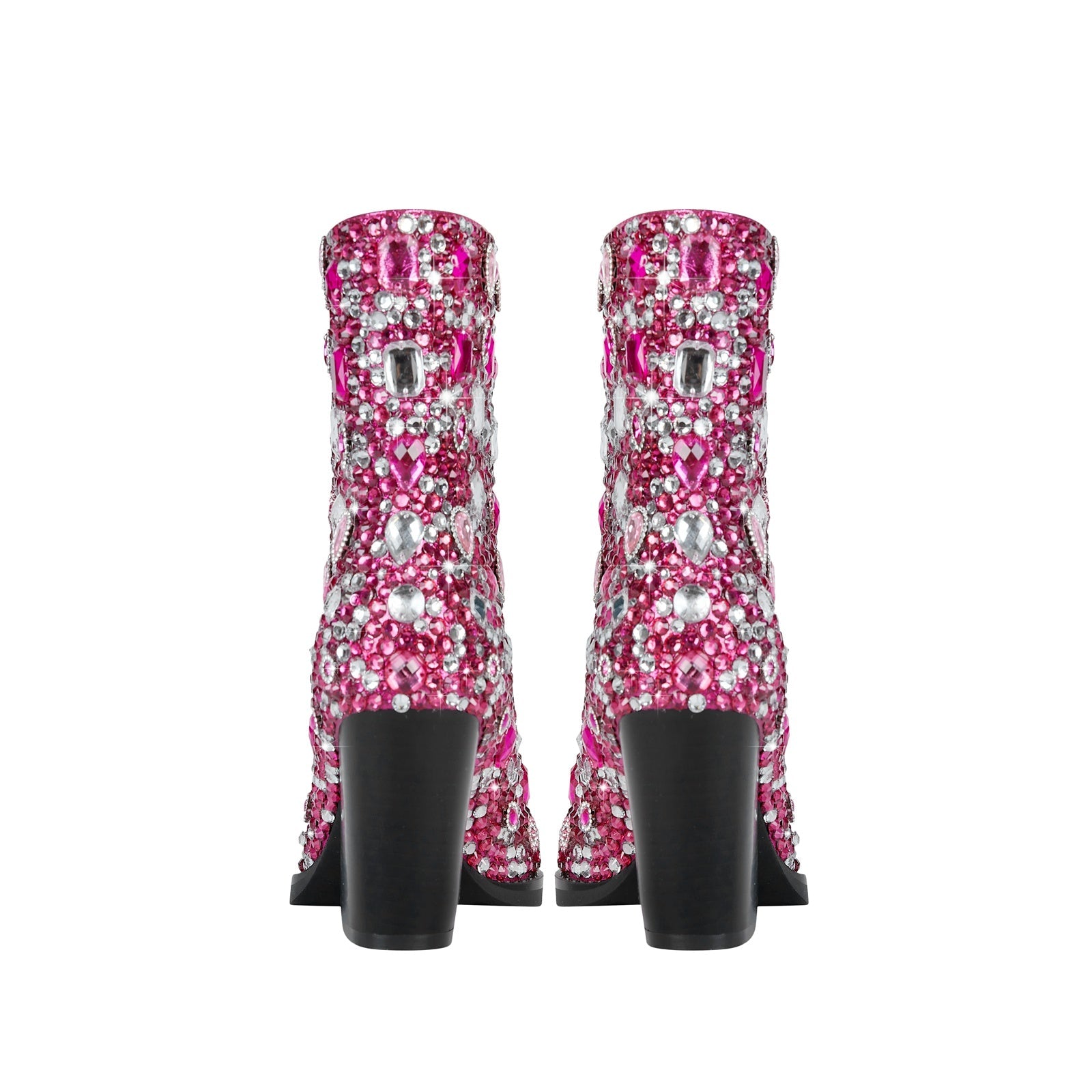 Country Princess Pink Embellished Ankle Boots-4