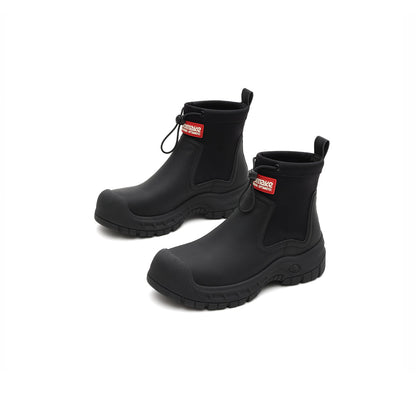 Cute Chunky Platform Chelsea Ankle Boots in British Style-2