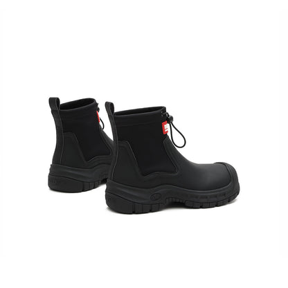 Cute Chunky Platform Chelsea Ankle Boots in British Style-4