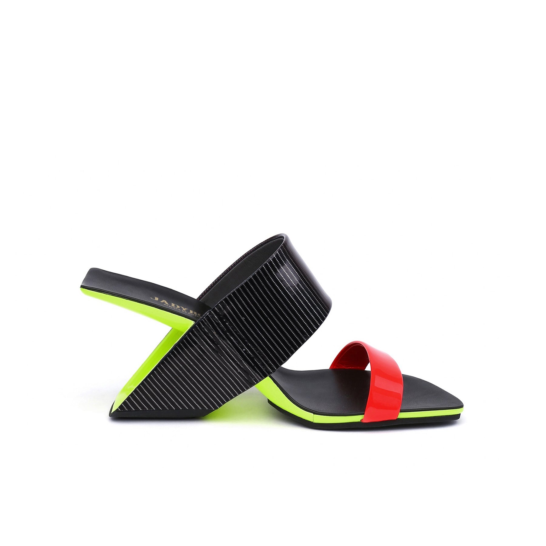 Double Strap Textured Slip On with Hollow Heels-2