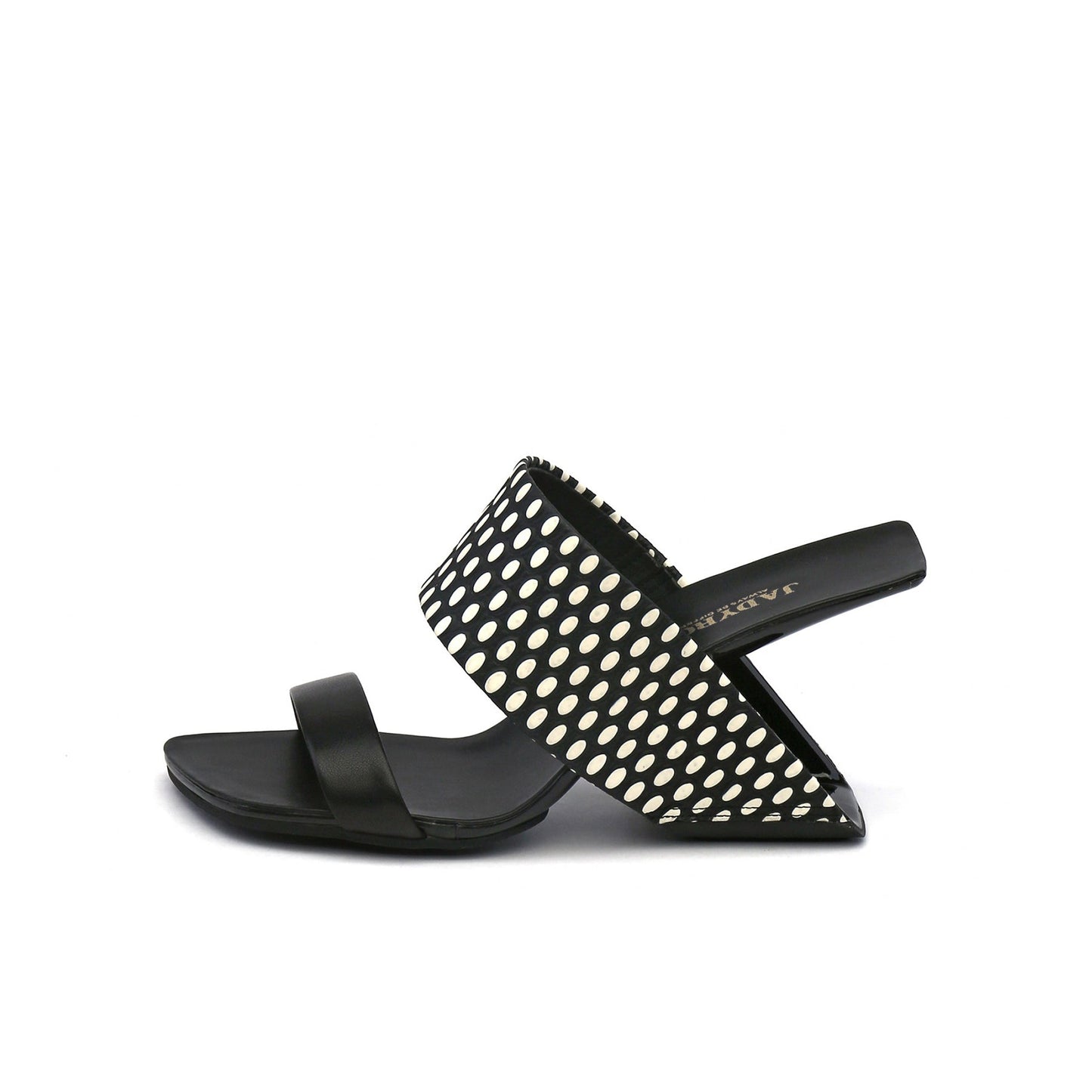 Double Strap Textured Slip On with Hollow Heels-6